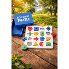 Piccomino Montessori Eğitici Şekil Sıralama Oyuncak Seti - Çevre Dostu Pla Bul-Tak Bulmaca