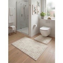 Maisoria Home Banyo Paspas Seti 2'li Yumuşak Kaymaz Taban Yıkanabilir Leke Tutmaz 60X100-40X60