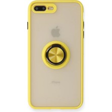 Lims Store Newface iPhone 7 Plus Kılıf Montreal Yüzüklü Silikon Kapak - Sarı