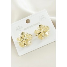 Zero Land Streozd Deniz Yıldızı Çiçek Metal Küpe - Sarı