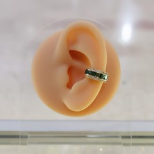 Merve Takı Yeşil Baget Taşlı Kıkırdak Küpe