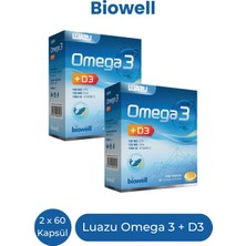 Biowell Luazu Omega 3 + D3 60 Yumuşak Jel Kapsül x 2 Adet