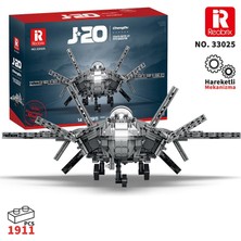 Reobrix 33025 Chengdu J-20 Jet Uçak Yaratıcı Yapı Blok Seti Building Blocks - 1911 Parça