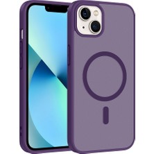 iPhone 14 Kılıf M-Safe Şarj Özellikli Zore Babet Kapak - Derin Mor