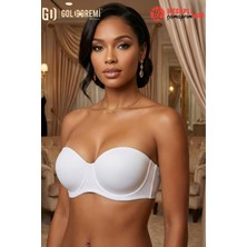Le Jardin Premium Kadın Mikro Push-Up Destekli Dolgulu Straplez Askısız Kutulu Tekli Sütyen