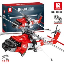 Reobrix 33026 Amerikan Sikorsky Helikopter HH-60J (Guard Search And Rescue Aircraft) Yaratıcı Yapı Blok Seti Building Blocks - 1137 Parça