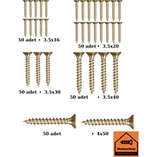 Netzerkoz 5 Çeşit 250 Adet Yhb Sunta Vidası Seti - 50'şer Adet x (3,5X16-3,5X20-3,5X30-3,5X40-4X50)