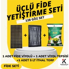 Karaoğlu Vakum Ambalaj Fide Viyolü Viyol Tepsisi Ithal Torf Üçlü Set Fide Yetiştirme Seti Seçim Yapınız