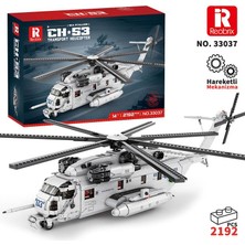 Reobrix 33037 Amerikan Sikorsy Ch-53 Nakliye Helikopteri Yaratıcı Yapı Blok Seti Building Blocks - 2193 Parça