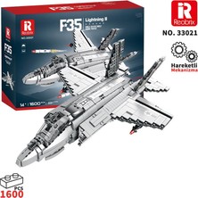 Reobrix 33021 F-35 Lightning Iı Fighter Jet Uçak Yaratıcı Yapı Blok Seti Building Blocks -1600 Parça