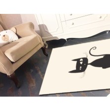 Limajuno Home & Kids Carpet  Yalnız Kedi Desenli Dijital Baskılı Çocuk HALISI_100 x 150 cm