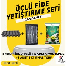 Karaoğlu Vakum Ambalaj Fide Viyolü Viyol Tepsisi Ithal Torf Üçlü Set Fide Yetiştirme Seti Seçim Yapınız
