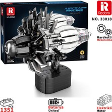 Reobrix Technic 33018 Uçak Motoru (Aircraft Engine) Hareketli Yaratıcı Yapı Blok Seti Building Blocks 1351 Parça