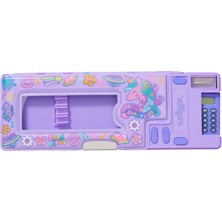Smiggle Smıggle Otomatik Hesap Makineli Mor Unicornlu Kalem Kutu