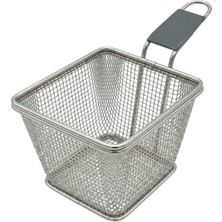 Altınbaşak Paslanmaz Çelik Mini Fritöz Patates Cips Atıştırmalık Sunum Sepeti 10X8 cm 304 Kalite