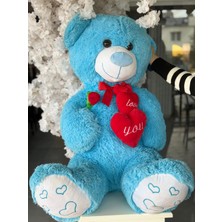 I Love You Kalpli Güllü Peluş Ayıcık 80 cm
