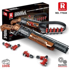 Reobrix 77028 Çift Namlu Av Tüfeği Yaratıcı Yapı Blok Seti Building Blocks (Double-Barreled Shotgun) - 1006 Parça