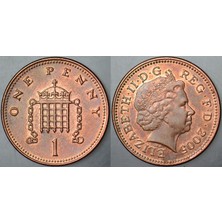 Banknoting Birleşik Krallık 1 Penny 2005 Kraliçe Iı. Elizabeth-Ingiltere.