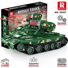 Reobrix 55027 Füze Tank Kumandalı&motorlu Yaratıcı Yapı Blok Seti Building Blocks (Missile Tanks)- 1449 Parça