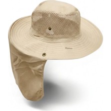 Mustran Yazlık Güneş Şapkası Uv Korumalı Fileli Safari Outdoor Balıkçı Şapkası Ense Korumalı Unisex – Krem
