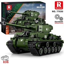 Reobrix 77030 World Of Tanks M4 Sherman Tank M4A3E8 Yaratıcı Yapı Blok Seti Building Blocks - 836 Parça