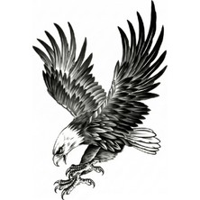 İsmiyle Al Kartal Geçici Dövme Şablonu Büyük Boy