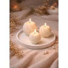 Yasmella Home Üçlü Burgu Mum ve Tepsi