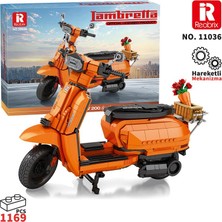 Reobrix Creator 11036 Retro Scooter Lambretta V200 Special Turuncu Yaratıcı Yapı Blok Seti Building Blocks - 1169 Parça