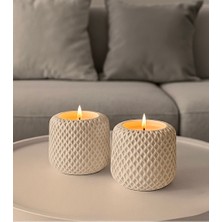 Yasmella Home Hasır Motifli Ikili Mumluk