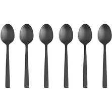 Indispensablely Porland Quantum Mat Siyah Çay Kaşığı 11CM 6 Adet
