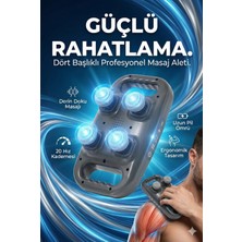 Aydogan's 4 Başlıklı Masaj Tabancası - Ergonomik Derin Doku Sırt ve Boyun Masaj Aleti Ağrı ve Sızı Gi