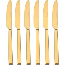 Indispensablely Porland Quantum Mat Altın Tatlı Bıçağı 24 cm 6 Adet