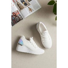Ayakkabı Fuarı Elit BTFLRFT-607 Kadın Gizli Dolgu Topuklu Klasik Sneaker Beyaz