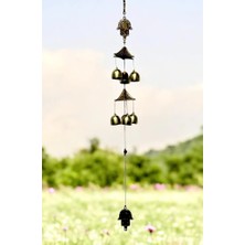 Miamantra Feng Shui Fatima Eli Figürlü Çift Katlı Metal Rüzgar Çanı - 60 cm Uzunluk