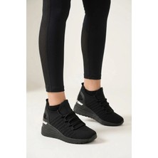 Ayakkabı Fuarı Elit BTFLRFT-607 Kadın Gizli Dolgu Topuklu Klasik Sneaker Siyah