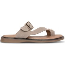 Beety 26BY169.26656 Kadın Taşlı Düz Terlik Vizon