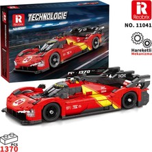 Reobrix Technic 11041 1/12 Ferrari 499P Araba Yaratıcı Yapı Blok Seti Building Blocks - 1370 Parça