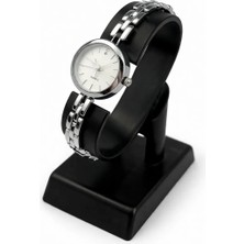 Toz Vintage Cunaro Metal-Beyaz Kasa Metal Bileklik Kordon Zarif Kadın Vintage Retro Saat