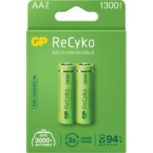 SHC4200 Gp Recyko 1300MAH Aa Şarj Edilebilir Kalem Pil 2'li Paket