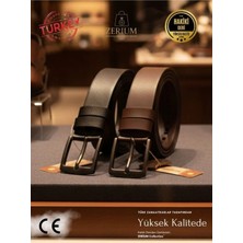 Zerium Hakiki Deri Lüx 2’li Erkek Kemer Seti 120 cm Dual Leather Classic Set – %100 Deri