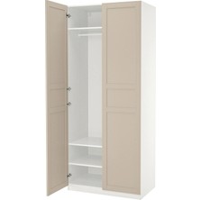 IKEA Beyaz Sağlam Kapaklı Gardırop