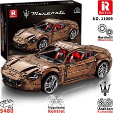 Reobrix 11009 Lisanslı 1/8 Maserati Granturismo Kumanda ve Motorlu Yaratıcı Yapı Blok Seti Building Blocks - 5480 Parça