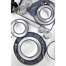 Indispensablely Kütahya Porselen Otel 6 Kişilik 24 Parça Kobalt Yemek Takımı