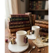 Su Tasarım Evi [özel Tasarım] El Yapımı Hediyelik Kitap Fincan + Kitap Türk Kahvesi Fincanı