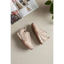 Ayakkabı Fuarı Elit BTFLRPRS-211 Kadın Klasik Sneaker Bej