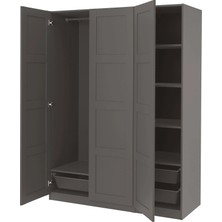 IKEA Koyu Gri Sağlam Kapaklı Gardırop
