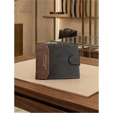 Zerium Elegant Bi-Color Leather Style Pu Deri Erkek Cüzdan Kartlık