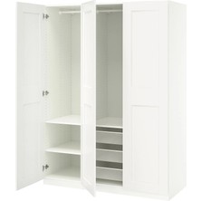 IKEA Beyaz Sağlam Kapaklı Gardırop