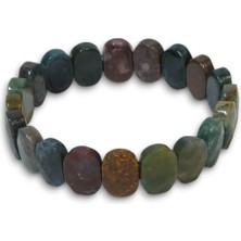 Pozitif Doğal Taş Faset Kesim Kan Taşı Bileklik Elastik Yapılı 605-3