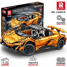 Reobrix Technic 11004-D 1/10 Mclaren 675LT Spider Araba Kumanda&motorlu Yaratıcı Yapı Blok Seti Building Blocks - 1886 Parça